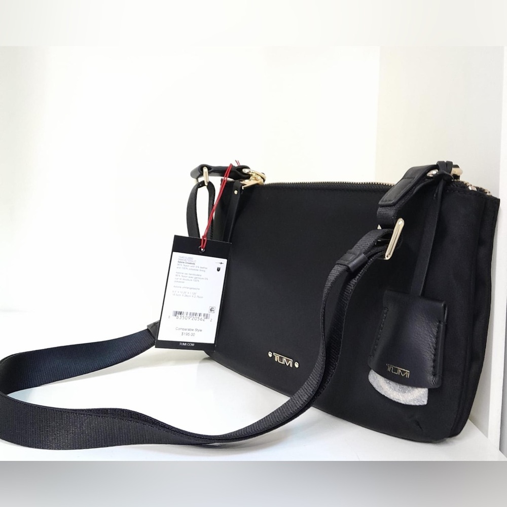 NWT TUMI Astoria Double Zip Crossbody Black